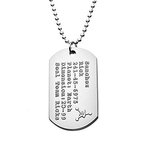 Cartoon Network Seal Team Rick's, Officially Licensed Dog Tag Pendant With Ball Chain