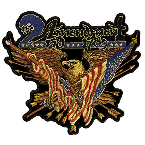 SHALL NOT INFRINGE, Embroidered Iron-On / Saw-On Rayon PATCH - 6" x 5"