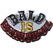 BALD IS BEAUTIFUL PIN - Original Artwork Backpack Funny Enamel Lapel Pin - 1"