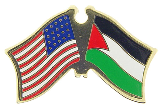 INTERNATIONAL, USA & PALESTINE Cross Flags - Original Artwork, Expertly Designed PIN - 1.125"