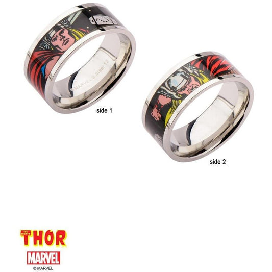 Thor Printed Comics Premium Quality Stainless Steel Men's Ring, Size - 12