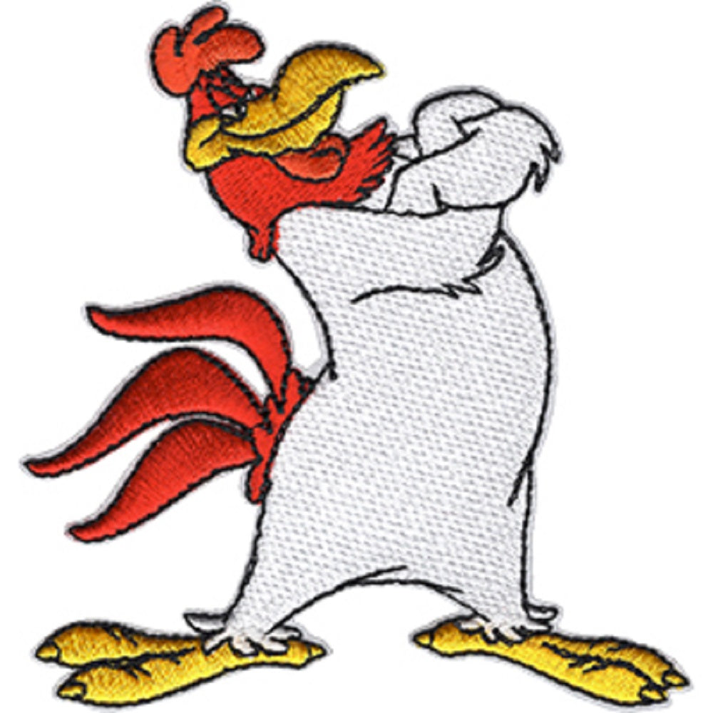 LOONEY TUNES FOGHORN ARMS CROSSED PATCH - Looney Tunes Foghorn Arms Embroidered Artwork Iron Sew-On PATCH - 3.5" x 3.75"