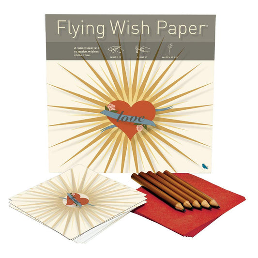 HONEY LOVE - FLYING WISH PAPER® - Write it., Light it, & Watch it Fly, Large Kit, 7" x 7"