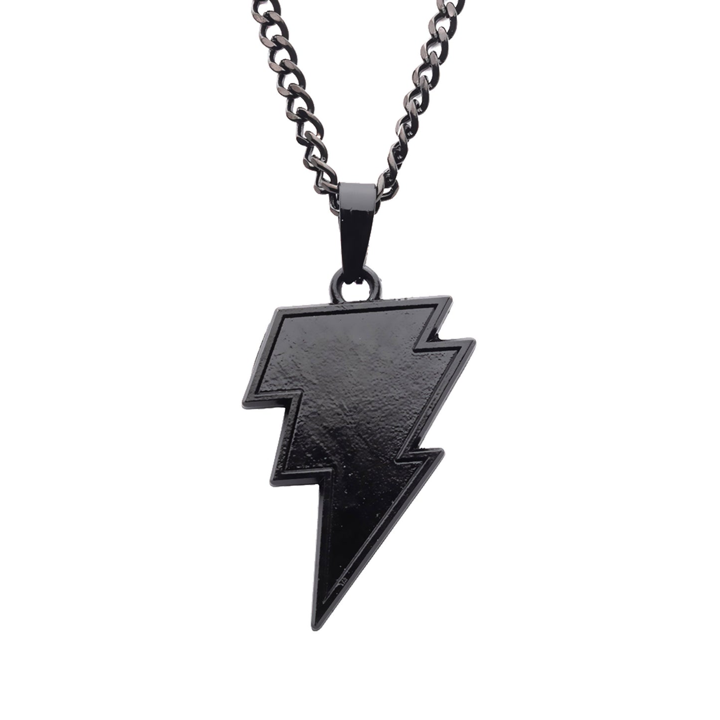 DC Comics BLACK ADAM LIGHTNING NECKLACE - Officially Licensed Lightning Bolt Pendant - Chain - 0.8" x 1.4"
