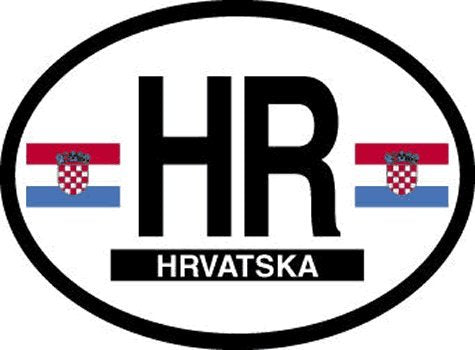 CROATIA FLAG, Waterproof UV Coated, Famous Reflective OVAL Sticker DECAL , 3.5" x 4.75"