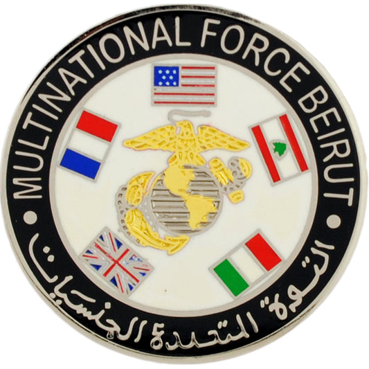 U.S. MARINES, USMC MULTI NATIONAL BEIRUT - Original Artwork, Expertly Designed PIN - 1.5"