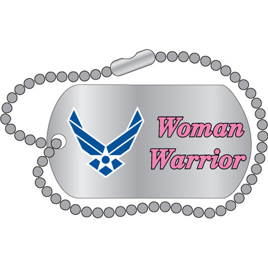 U.S. AIR FORCE, WOMAN WARRIOR "DOG TAG" - Original Artwork, Expertly Designed PIN - 1.25"