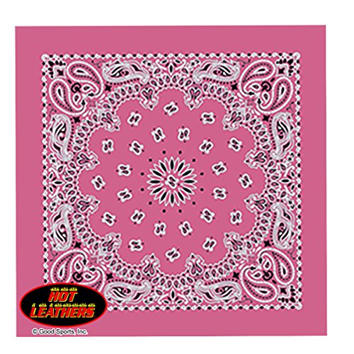 Officially Licensed Originals Bikers Bandanas Collection Original Design, 21" x 21" - Bandana HOT Pink Paisley Design