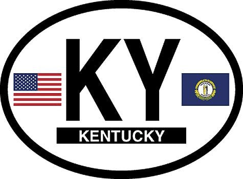 KENTUCKY FLAG, Waterproof UV Coated, Famous Reflective OVAL Sticker DECAL , 3.5" x 4.75"