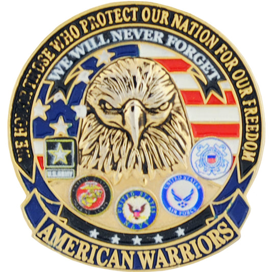 USA & PATRIOTIC, AMERICAN WARRIORS - Original Artwork, Expertly Designed PIN - 1.125"