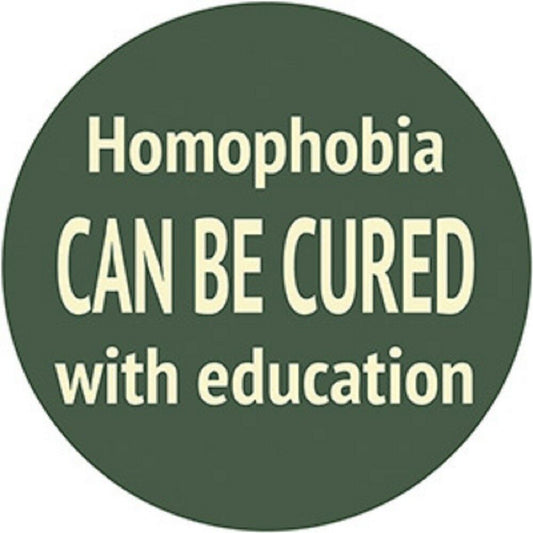 HOMOPHOBIA EDUCATION STICKER- LGBTQ Licensed Original Artwork DECAL, 4" x 4"