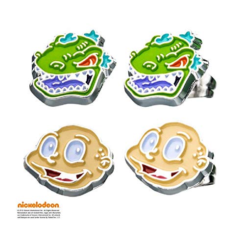 Tommy and Reptar - Stainless Steel Stud Earrings Set