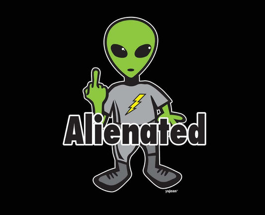 Alienated Original Artwork Cotton TOTE Shopping BAG - 13" x 16" - Black