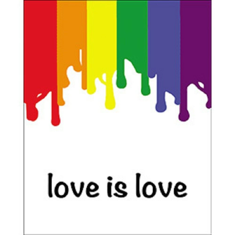 LOVE IS LOVE STICKER - Licensed Exclusive, Original LGTBQ Artwork DECAL, 4" x 4"
