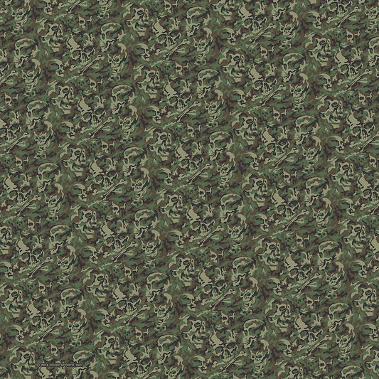 SUB FOREST SKULL CAMO, BANDANA - Officially Licensed Biker's Collection Forest Skull Artwork Design BANDANA - 21" x 21"