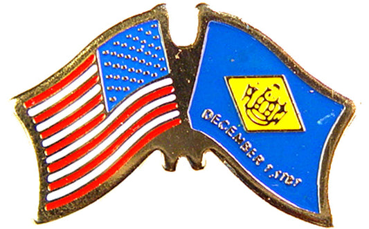 USA STATES, USA & DELAWARE Cross Flags - Original Artwork, Expertly Designed PIN - 1.125"