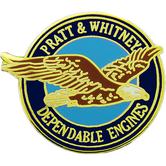 AIRCRAFT & HELICOPTERS, PRATT & WHITNEY Dependable Engines LOGO - Expertly Designed PIN - 1"
