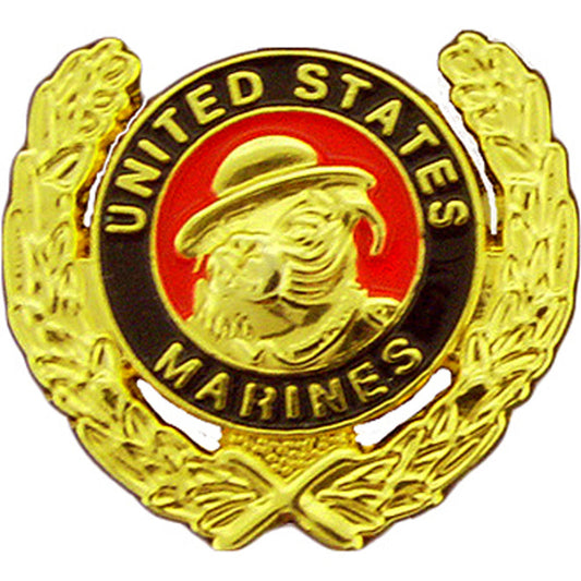 U.S. MARINES, USMC BULLDOG WREATH - Original Artwork, Expertly Designed PIN - 1.1875"