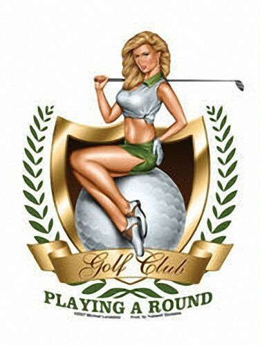 Michael Landefeld - Pin-up Girl Playing A Round Golf Club - Sticker / Decal