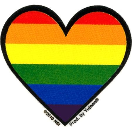 2 x NSI - Rainbow Heart - Mini Sticker / Decal