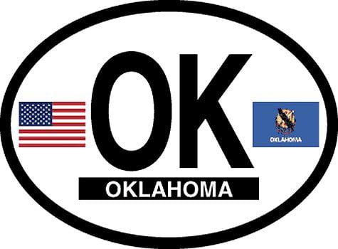 OKLAHOMA FLAG, Waterproof UV Coated, Famous Reflective OVAL Sticker DECAL , 3.5" x 4.75"