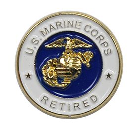 USMC, United States Marine Corps Retired - Original Artwork, Expertly Designed , PIN - 0.625"