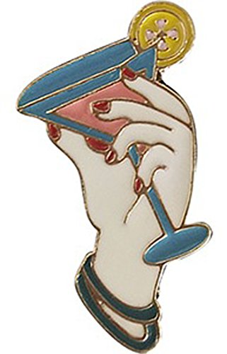 Food Drink In Hand, Licensed Artwork Design PIN - 3D Rubber & Embossed Metal Lapel Pins - 1"