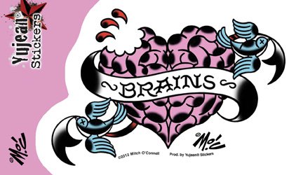 Mitch O'Connell - I Heart Brains - Sticker / Decal
