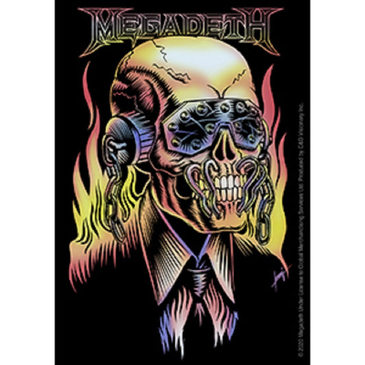 MEGADETH ON FIRE STICKER - Megadeth Orignal Artwork Premium Decal STICKER - 3.5" x 5"