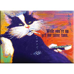 Jeff Leedy, GIVE ME SOME TUNA - Refrigerator MAGNET, Licensed Artwork, 2.5" X 3.5"