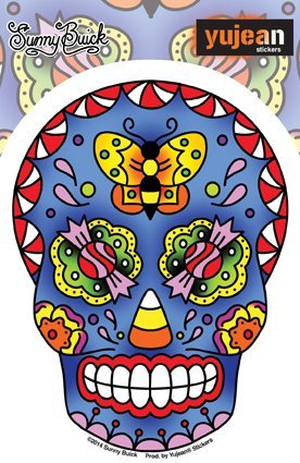 Old Skool Candy Sugar Skull Sticker - 3.75" x 5" Die-Cut Decal STICKER
