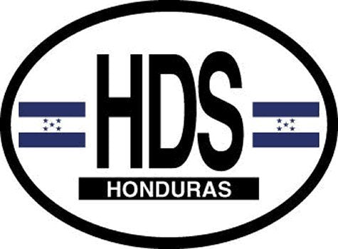 HONDURAS FLAG, Waterproof UV Coated, Famous Reflective OVAL Sticker DECAL , 3.5" x 4.75"