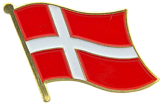 INTERNATIONAL, DENMARK Flag - Original Artwork, Expertly Designed PIN - 1"