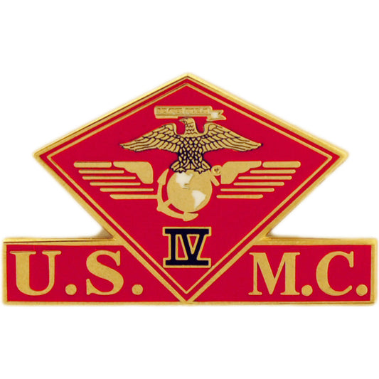 U.S. MARINES, USMC 4TH Marine Corps WING - Original Artwork, Expertly Designed PIN - 1.375"