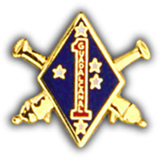 U.S. MARINES, USMC 1st Division ARTLRY - Original Artwork, Expertly Designed PIN - 1.125"