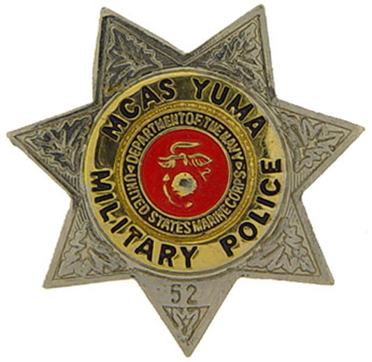 U.S. MARINES, MCAS YUMA MILITARY POLICE STAR - Original Artwork, Expertly Designed PIN - 1"