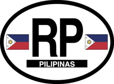Philippines oval decal for auto, truck or boat