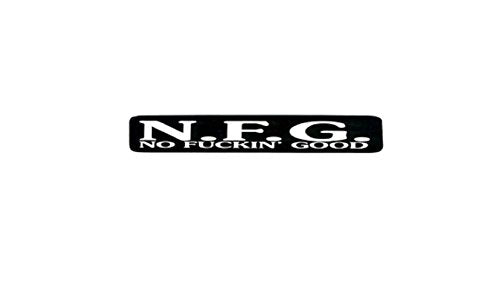 N.F.G No F@ckin' Good Helmet Stickers - Novelty Artwork Biker Decals, 4" x 1"