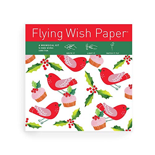 FLYING WISH PAPER®, Christmas Cakes & Cupcakes, Original Wishing Paper Kit Artwork, Large Kit, 7" x 7"