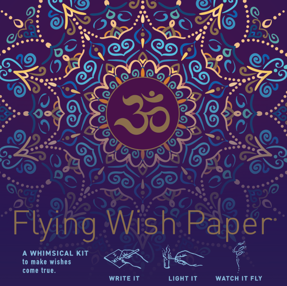 PURPLE OM FLYING WISH PAPER® - Write it, Light it, Watch it Fly - 5" x 5" - Whimsical Mini Kit