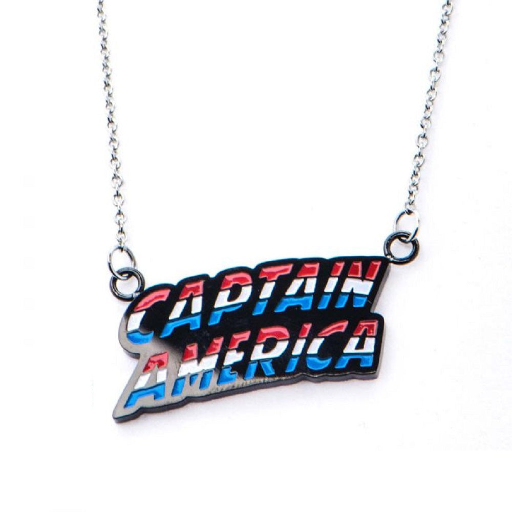 Captain America Lettering - Stainless Steel Pendant with Chain Necklace