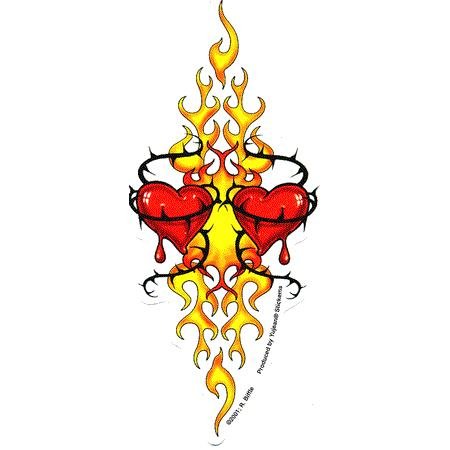 Richard Biffle - Flaming Hearts - Sticker / Decal