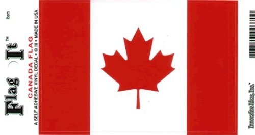 Canada Flag Decal For Auto, Truck Or Boat - 5" x 8" - High Gloss UV Coated Laminate Water Proof Sticker DECAL