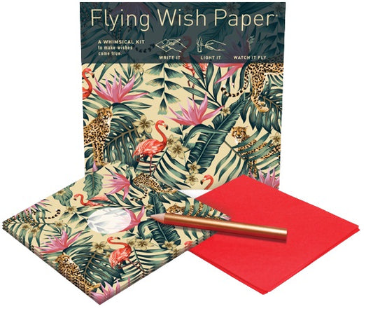 JUNGLE FLYING WISH PAPER® - Write it, Light it, Watch it Fly - 5" x 5" - Whimsical Mini Kit