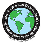 25 Stickers, THERE'S NO PLACE LIKE HOME STICKER - World Map Weather Resistant Long Lasting In / Out Door Die-Cut Decal Sticker - 2", 25 Pieces
