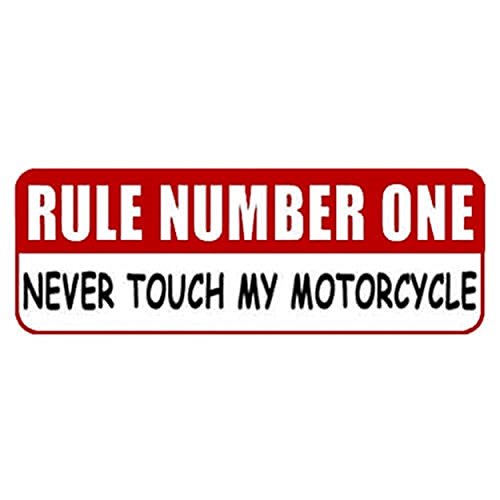 Rule Number One Motorcycle Helmet Stickers - Novelty Artwork Decals, 4" x 1"