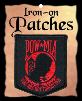 The Black & Red POW MIA Shield PATCH, Superior Quality Iron-On / Saw-On Embroidered Patch - Each one is individually car