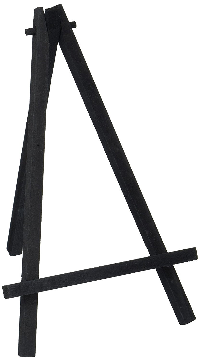 SMALL Mini Miniature Wooden EASEL Artist Art Stand Foldable - 5"x3" - MANY COLORS (Black)