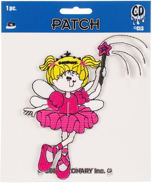 Girl With Star Wand - Cheri Strole Artwork Embroidered Iron On Patches, 4.16 x 5"