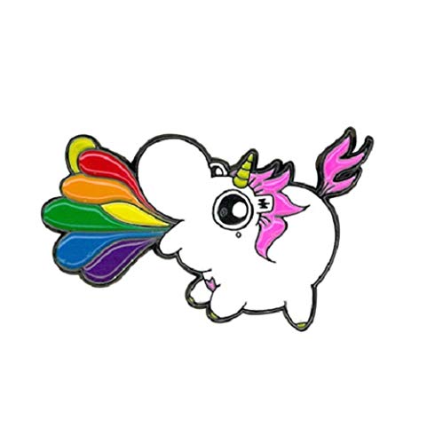Chubby Unicorn Rainbow - Enamel PIN, Licensed Original Artwork by Emi Boz, 1.25"